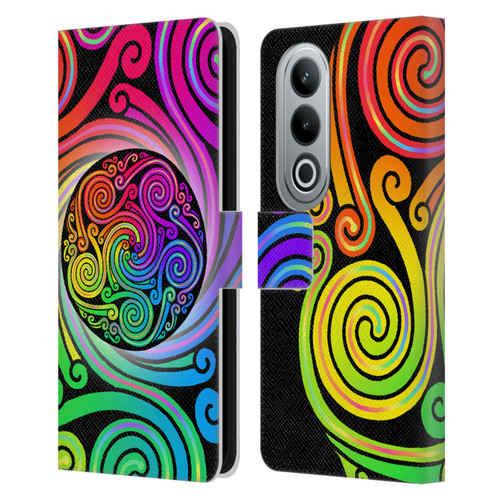 Beth Wilson Rainbow Celtic Knots Spirals Leather Book Wallet Case Cover For OPPO OnePlus Ace 3V 5G