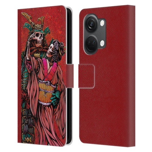 David Lozeau Colourful Art Samurai And Geisha Leather Book Wallet Case Cover For OnePlus Nord 3 5G