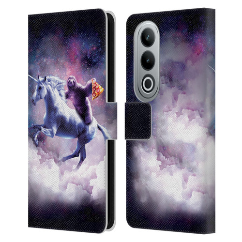 Random Galaxy Space Unicorn Ride Pizza Sloth Leather Book Wallet Case Cover For OPPO OnePlus Ace 3V 5G
