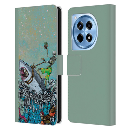 David Lozeau Colourful Art Surfing Leather Book Wallet Case Cover For OnePlus 12R
