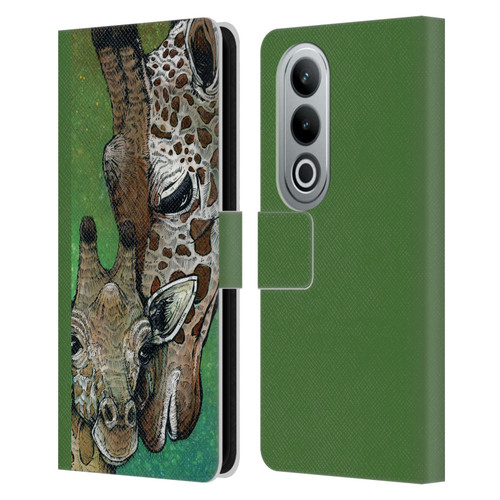 David Lozeau Colourful Art Giraffe Leather Book Wallet Case Cover For OPPO OnePlus Ace 3V 5G