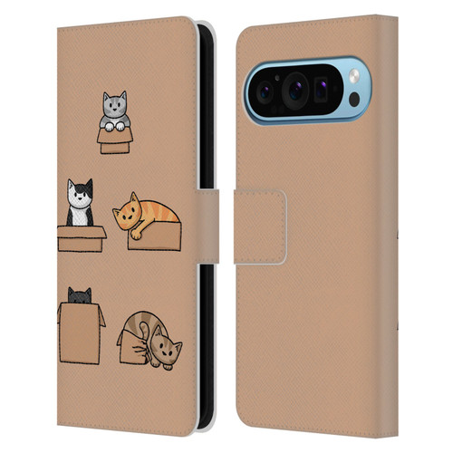 Beth Wilson Doodle Cats 2 Boxes Leather Book Wallet Case Cover For Google Pixel 9 / Pixel 9 Pro