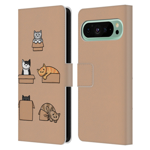 Beth Wilson Doodle Cats 2 Boxes Leather Book Wallet Case Cover For Google Pixel 9 Pro XL