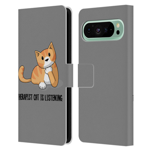 Beth Wilson Doodle Cats 2 Therapist Leather Book Wallet Case Cover For Google Pixel 9 Pro XL