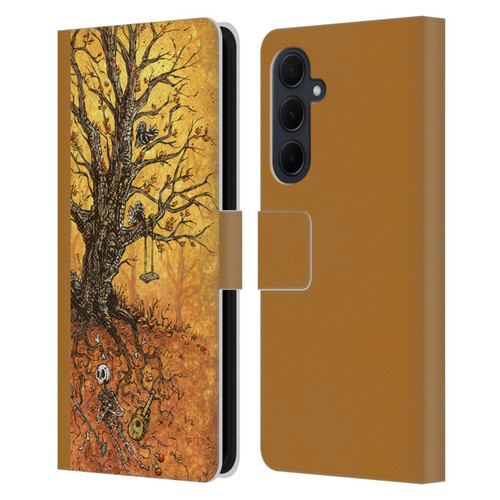 David Lozeau Colourful Art Tree Of Life Leather Book Wallet Case Cover For Samsung Galaxy A35 5G