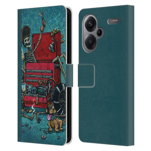 David Lozeau Colourful Art Garage Leather Book Wallet Case Cover For Xiaomi Redmi Note 13 Pro Plus 5G