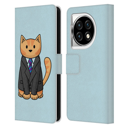 Beth Wilson Doodle Cats 2 Business Suit Leather Book Wallet Case Cover For OPPO OnePlus Ace 3 5G