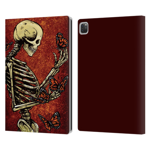 David Lozeau Skeleton Grunge Butterflies Leather Book Wallet Case Cover For Apple iPad Pro 13 M4 2024
