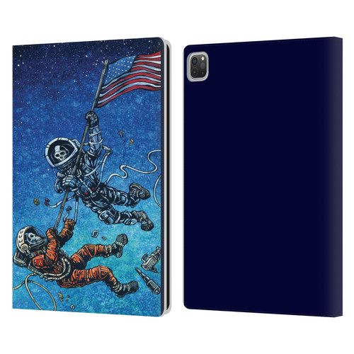 David Lozeau Skeleton Grunge Astronaut Battle Leather Book Wallet Case Cover For Apple iPad Pro 13 M4 2024