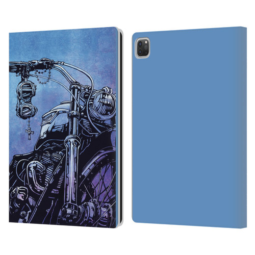 David Lozeau Skeleton Grunge Motorcycle Leather Book Wallet Case Cover For Apple iPad Pro 13 M4 2024