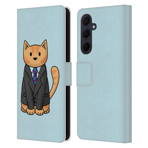 Beth Wilson Doodle Cats 2 Business Suit Leather Book Wallet Case Cover For Samsung Galaxy A35 5G