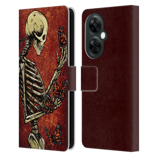 David Lozeau Skeleton Grunge Butterflies Leather Book Wallet Case Cover For OnePlus Nord CE 3 Lite 5G