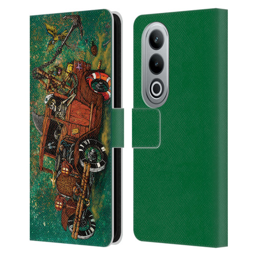 David Lozeau Skeleton Grunge Tiki Towing Leather Book Wallet Case Cover For OPPO OnePlus Ace 3V 5G