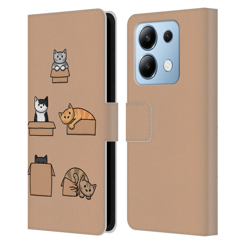 Beth Wilson Doodle Cats 2 Boxes Leather Book Wallet Case Cover For Xiaomi Redmi Note 13/13 Pro 5G
