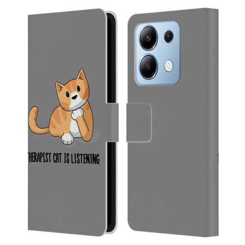 Beth Wilson Doodle Cats 2 Therapist Leather Book Wallet Case Cover For Xiaomi Redmi Note 13/13 Pro 5G