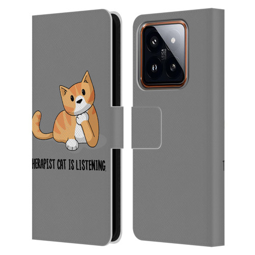 Beth Wilson Doodle Cats 2 Therapist Leather Book Wallet Case Cover For Xiaomi 14