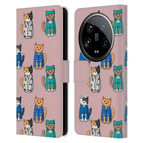 Beth Wilson Doodle Cats 2 Professionals Leather Book Wallet Case Cover For Xiaomi 14 Ultra