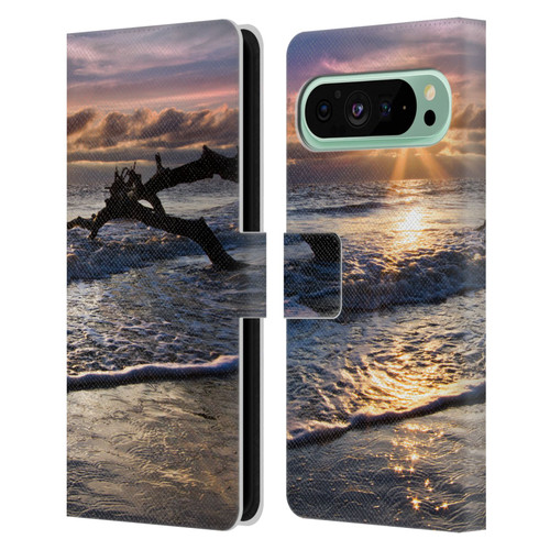 Celebrate Life Gallery Beaches Sparkly Water At Driftwood Leather Book Wallet Case Cover For Google Pixel 9 Pro XL