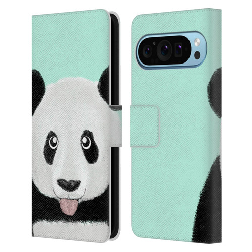 Barruf Animals The Cute Panda Leather Book Wallet Case Cover For Google Pixel 9 / Pixel 9 Pro