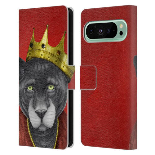 Barruf Animals The King Panther Leather Book Wallet Case Cover For Google Pixel 9 Pro XL