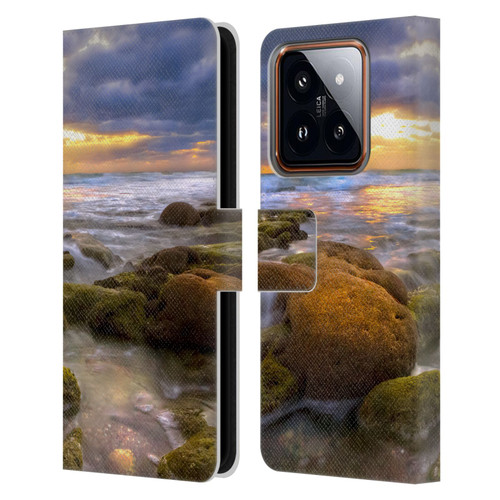 Celebrate Life Gallery Beaches Star Coral Leather Book Wallet Case Cover For Xiaomi 14