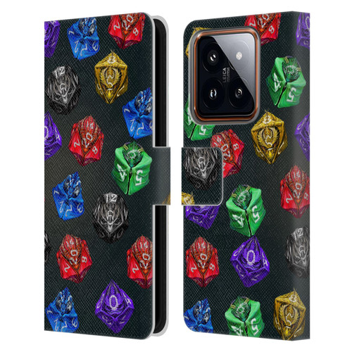 Stanley Morrison Art Six Dragons Gaming Dice Set Leather Book Wallet Case Cover For Xiaomi 14