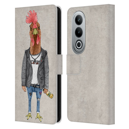 Barruf Animals Punk Rooster Leather Book Wallet Case Cover For OPPO OnePlus Ace 3V 5G