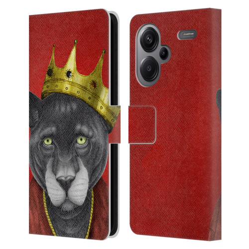 Barruf Animals The King Panther Leather Book Wallet Case Cover For Xiaomi Redmi Note 13 Pro Plus 5G
