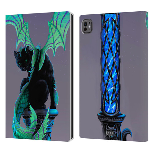 Stanley Morrison Dragons 2 Gothic Winged Cat Leather Book Wallet Case Cover For Apple iPad Pro 11 M4 2024