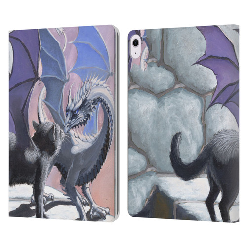 Stanley Morrison Dragons 2 Black Winged Cat Leather Book Wallet Case Cover For Apple iPad Air 13 2024