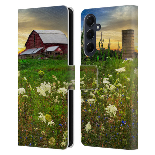 Celebrate Life Gallery Florals Sunset Lace Pastures Leather Book Wallet Case Cover For Samsung Galaxy A55 5G