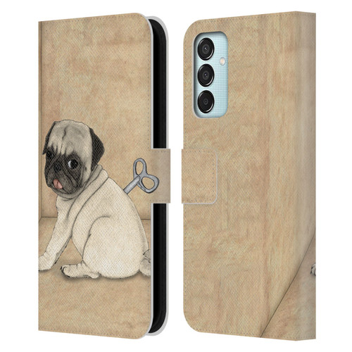 Barruf Dogs Pug Toy Leather Book Wallet Case Cover For Samsung Galaxy M15/F15 5G