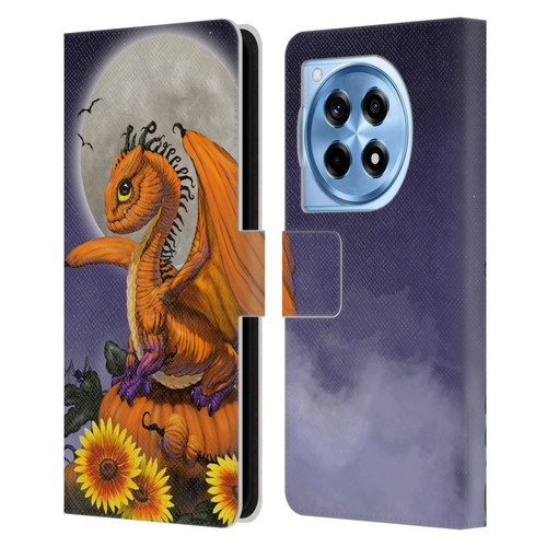 Stanley Morrison Dragons 3 Halloween Pumpkin Leather Book Wallet Case Cover For OnePlus 12R