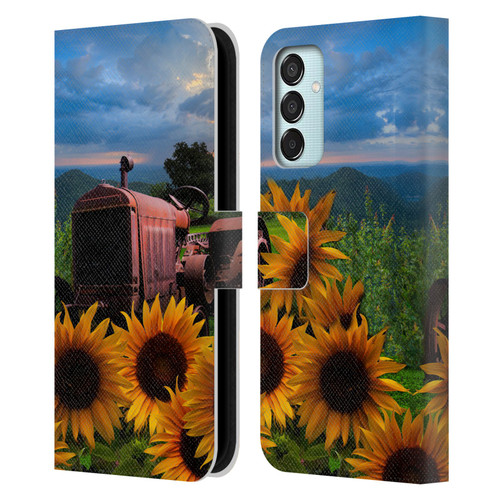 Celebrate Life Gallery Florals Tractor Heaven Leather Book Wallet Case Cover For Samsung Galaxy M15/F15 5G