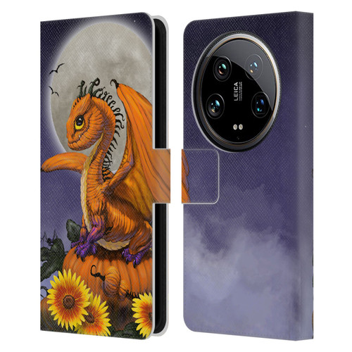 Stanley Morrison Dragons 3 Halloween Pumpkin Leather Book Wallet Case Cover For Xiaomi 14 Ultra