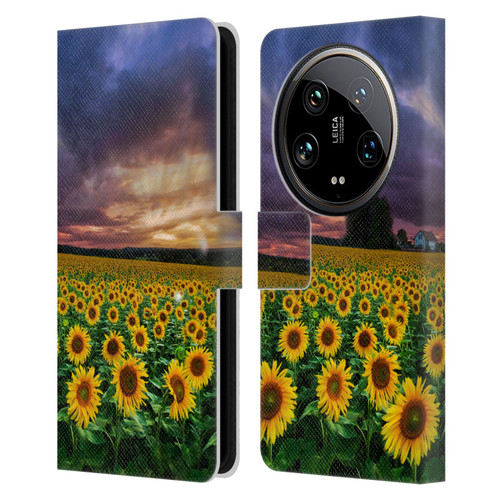 Celebrate Life Gallery Florals Stormy Sunrise Leather Book Wallet Case Cover For Xiaomi 14 Ultra