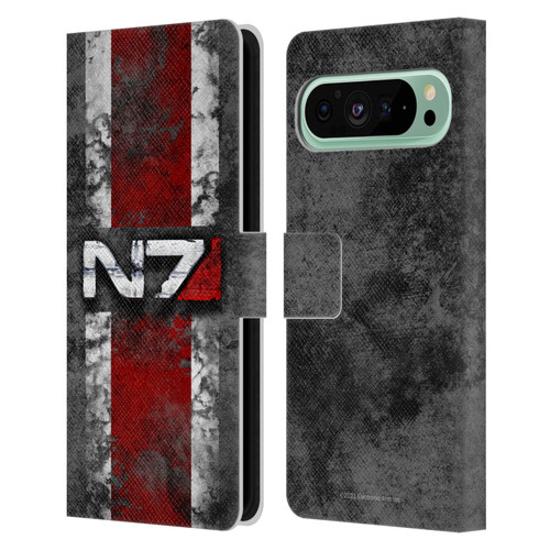 EA Bioware Mass Effect Graphics N7 Logo Distressed Leather Book Wallet Case Cover For Google Pixel 9 Pro XL