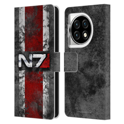 EA Bioware Mass Effect Graphics N7 Logo Distressed Leather Book Wallet Case Cover For OPPO OnePlus Ace 3 5G