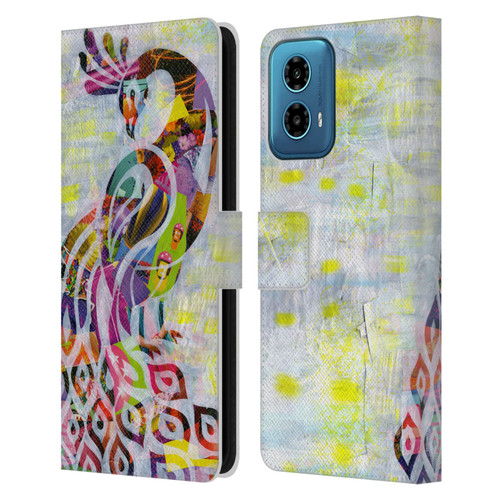 Artpoptart Animals Peacock Leather Book Wallet Case Cover For Motorola Moto G34 5G