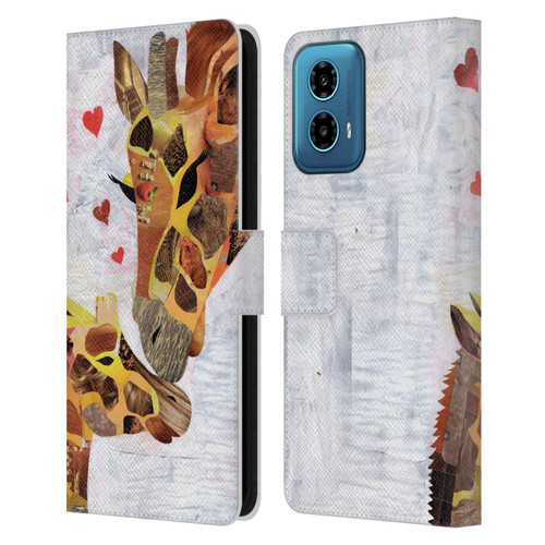 Artpoptart Animals Sweet Giraffes Leather Book Wallet Case Cover For Motorola Moto G34 5G