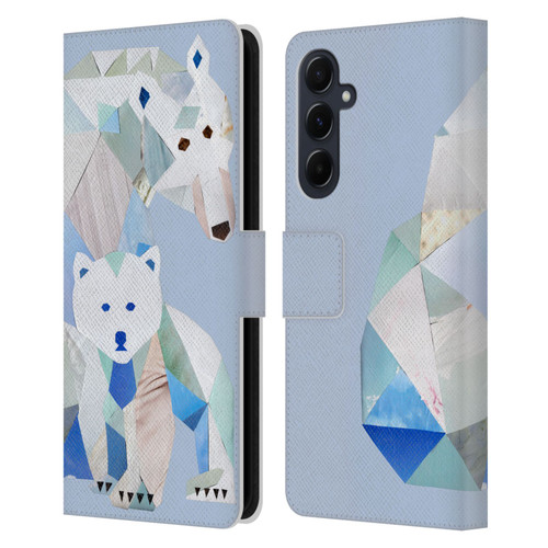 Artpoptart Animals Polar Bears Leather Book Wallet Case Cover For Samsung Galaxy A55 5G