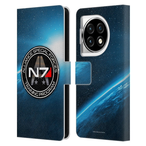EA Bioware Mass Effect 3 Badges And Logos N7 Training Program Leather Book Wallet Case Cover For OPPO OnePlus Ace 3 5G