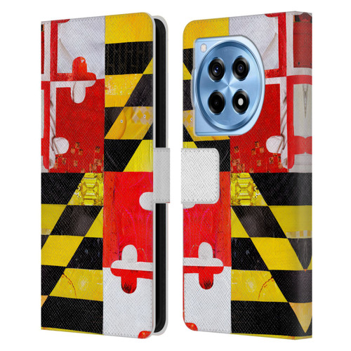 Artpoptart Flags Maryland Leather Book Wallet Case Cover For OnePlus 12R
