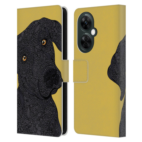 Valentina Dogs Black Labrador Leather Book Wallet Case Cover For OnePlus Nord CE 3 Lite 5G