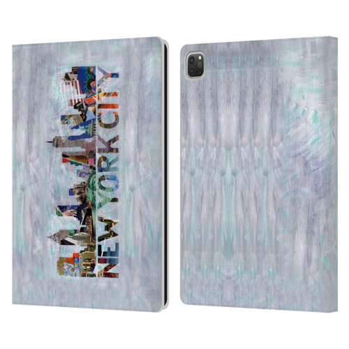 Artpoptart Travel New York Leather Book Wallet Case Cover For Apple iPad Pro 13 M4 2024
