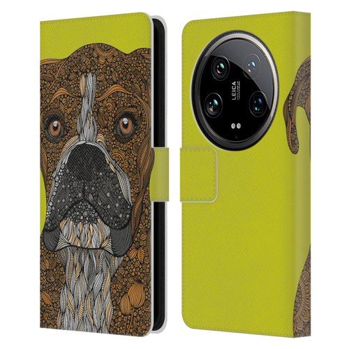 Valentina Dogs Boxer Leather Book Wallet Case Cover For Xiaomi 14 Ultra
