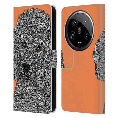 Valentina Dogs Poodle Leather Book Wallet Case Cover For Xiaomi 14 Ultra