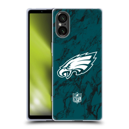 NFL Philadelphia Eagles Graphics Coloured Marble Soft Gel Case for Sony Xperia 5 V 5G