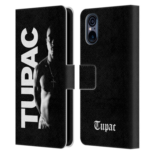 Tupac Shakur Key Art Black And White Leather Book Wallet Case Cover For Sony Xperia 5 V 5G