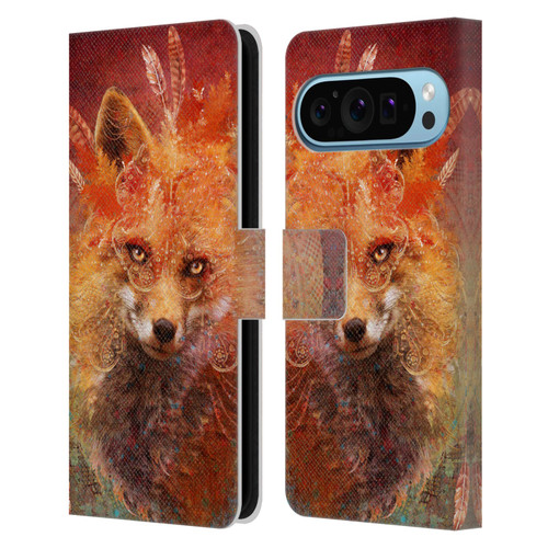 Jena DellaGrottaglia Animals Fox Leather Book Wallet Case Cover For Google Pixel 9 / Pixel 9 Pro